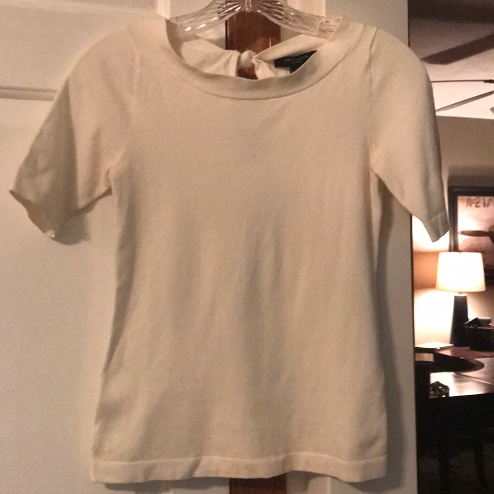 Ann Taylor winter white short sleeve sweater
